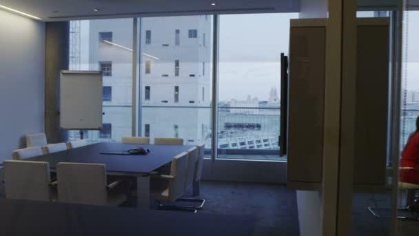 Бизнес-группа на встрече в лондонском офисе — стоковое видео