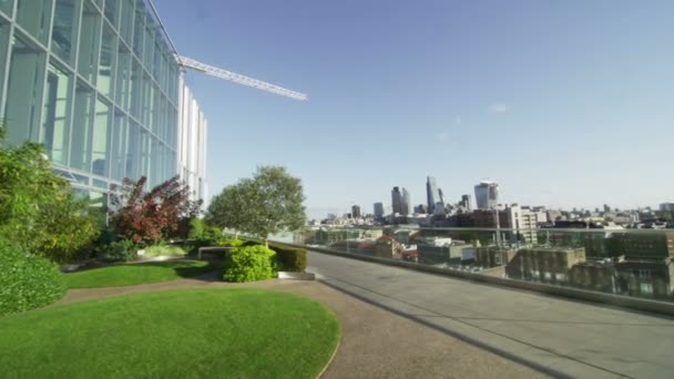 Vista exterior del horizonte de la ciudad de Londresvenkovní pohled na panorama města Londýn — Stock video