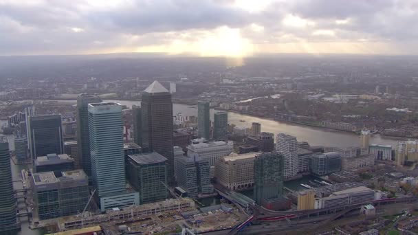 Torres del distrito financiero de Londres — Vídeos de Stock