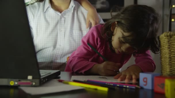 Busy father working at home — Stock Video