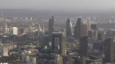 Londra şehir yukarıda panoramik havadan görünümü