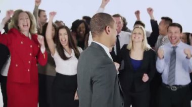 mutlu, çeşitli grup iş adamları