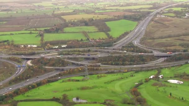 Aerial shot over English countryside — Stock Video