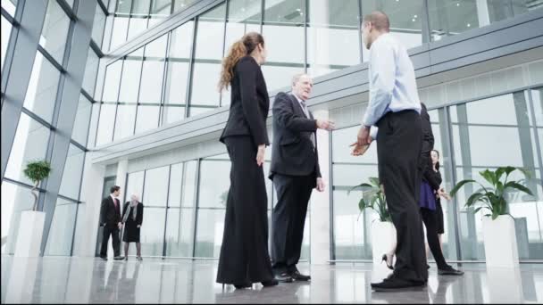 La gente de negocios se encuentra y se dan la mano — Vídeos de Stock