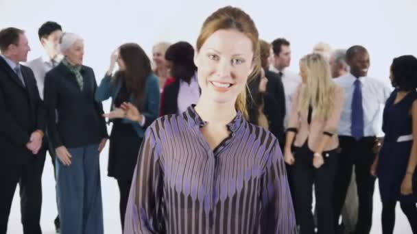 Skupina lidí, šťastný a rozmanité obchodní — Stock video