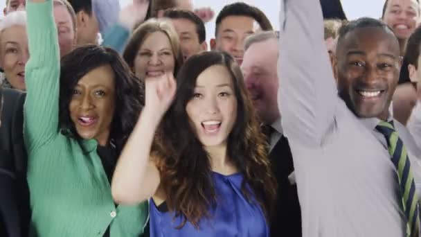 Gelukkig, diverse groep van mensen uit het bedrijfsleven — Stockvideo