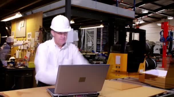 Upptagen arbetstagare i en lagerlokal som förbereder varor för leverans — Stockvideo