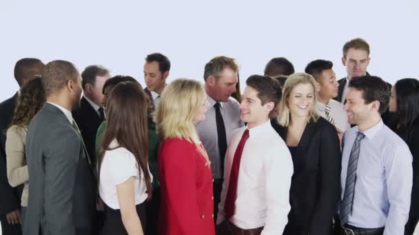 ビジネスの人々 の幸せな、多様なグループ — ストック動画