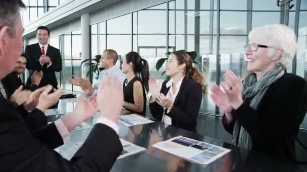 El equipo de negocios celebra una reunión — Vídeos de Stock