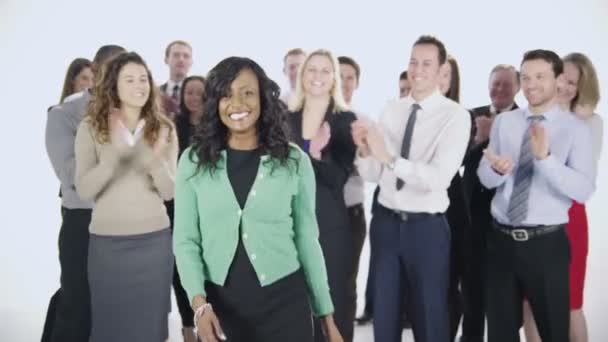 Gente de negocios feliz y diversa — Vídeos de Stock