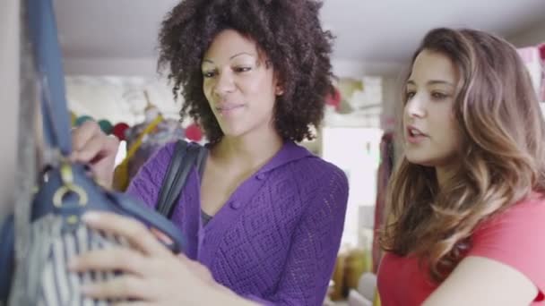 Las mujeres van de compras juntas — Vídeo de stock