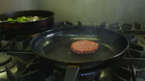 Team av professionella kockar tillaga mat i ett hotell eller restaurang kök — Stockvideo
