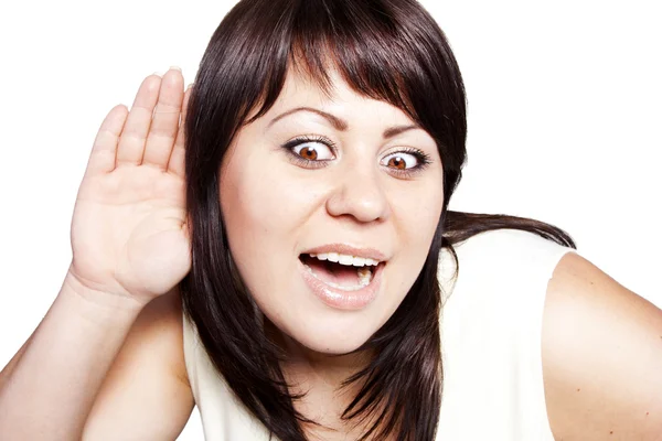 Mujer escuchando chismes —  Fotos de Stock