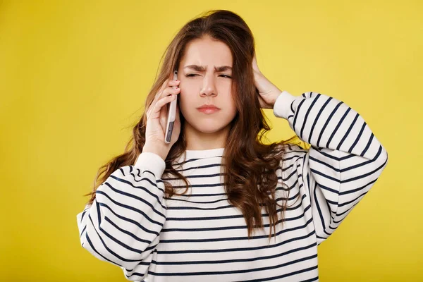 Young American Woman Teenager Stressed Hand Head Shocked Shame Surprise — Stock Photo, Image