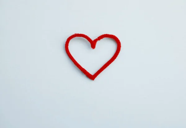 Corazón Rojo Sobre Fondo Azul San Valentín Aniversario Día Madre — Foto de Stock