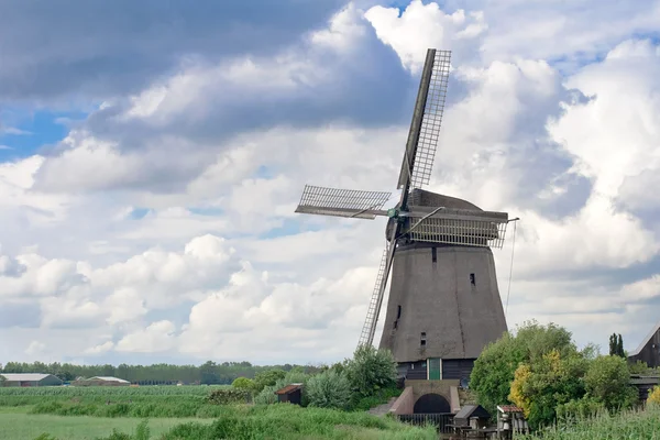 Mills Hollandiában, hagyományos és közvetlen mérföldkő az ország — Stock Fotó
