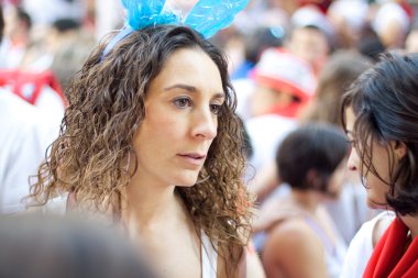 Pamplona, İspanya-8 Temmuz: kadınların çoğu, san fer açılması