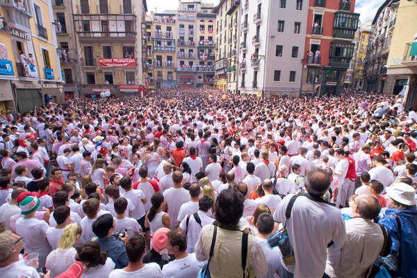 PAMPLONA, SPAIN -JULY 6: are at the opening of the San Fe