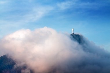 Christ the Redeemer in clouds, Rio de Janeiro, Brazil clipart