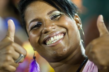 Rio De Janeiro - Şubat 10: Sa karnavalda üzerinde bir kadın sevinir