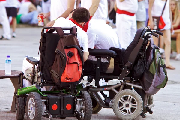 Pamplona, Hiszpania-8 lipca: osób niepełnosprawnych w festiwalu san — Zdjęcie stockowe