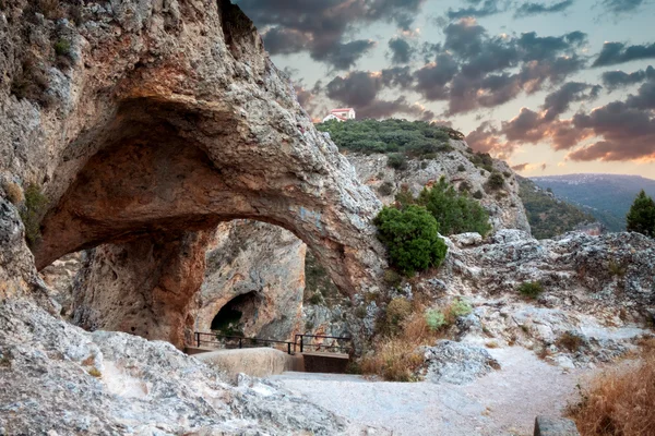 Okno diabła. ventano del diablo. Villalba de la sierra, cuenca, — Zdjęcie stockowe