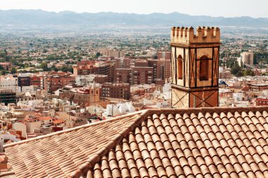 View of city of Lorca, Spain clipart