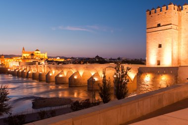 Roma köprüsü ve guadalquivir Nehri, Ulu Cami, cordoba, spai