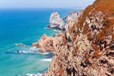 cape roca (cabo da roca) sintra, Portekiz, kıyı kayalıklardan