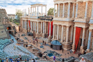 Merida, İspanya - 31 Temmuz: Klasik inci üzerinde performans için hazırlanıyor