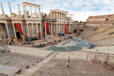Merida, İspanya - 31 Temmuz: Klasik inci üzerinde performans için hazırlanıyor
