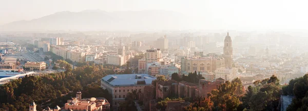 Panoramautsikt över malaga stad, Spanien — Stockfoto