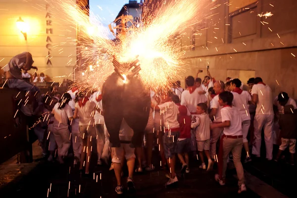 PAMPLONA, SPAIN-JULY 13: The Show for children at San Fermin fes — Stock Photo, Image