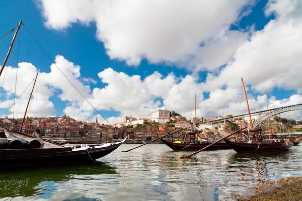 Rabelo hajók, Porto, Portugália — Stock Fotó