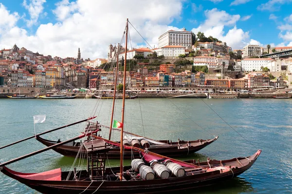 Rabelo hajók, Porto, Portugália — Stock Fotó