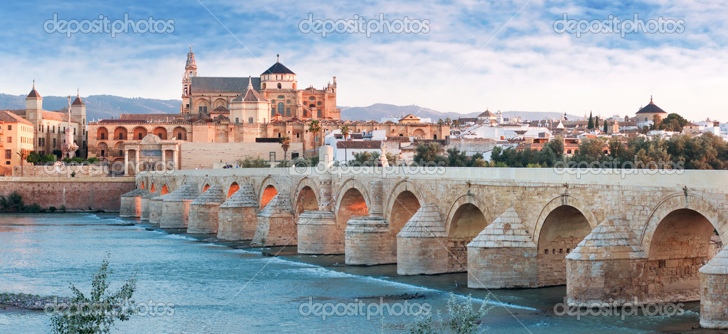 Roman Bridge and Guadalquivir river, Great Mosque, Cordoba, Spai