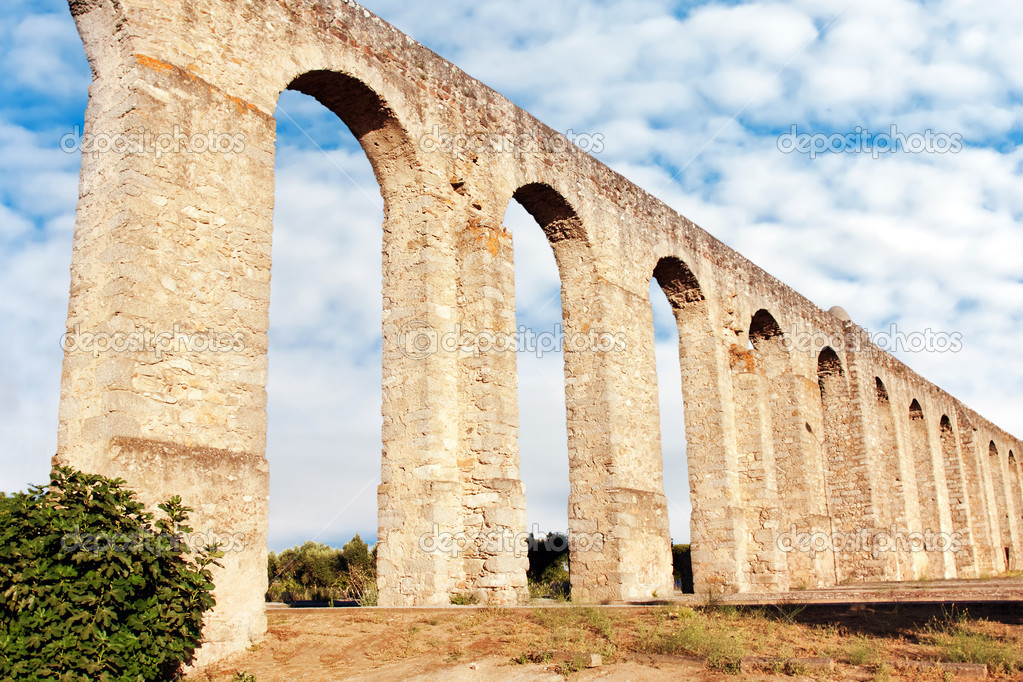 Ancient aqueduct in Evora, Portugal