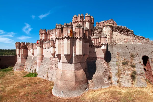 Vista do Castelo da Coca, província de Segóvia, centro da Espanha — Fotografia de Stock