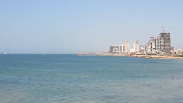 Тель-Авивская панорама пляжа — стоковое видео