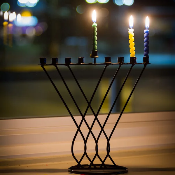 Hanukkah kaarsen — Stockfoto