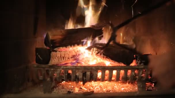 Fireplace interior — Stock Video