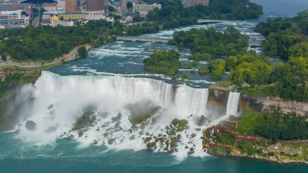 Niagara falls pohled od skylon tower. — Stock video