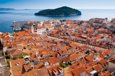 Dubrovnik eski kasaba cityscape, Hırvatistan