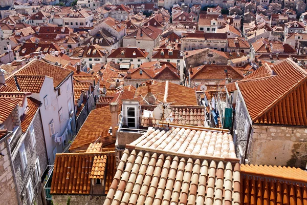 Telhados da Cidade Velha, Dubrovnik, Croácia — Fotografia de Stock