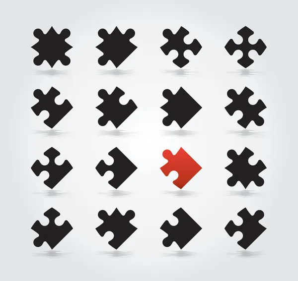 All possible Shapes of Jigsaw Pieces — стоковый вектор