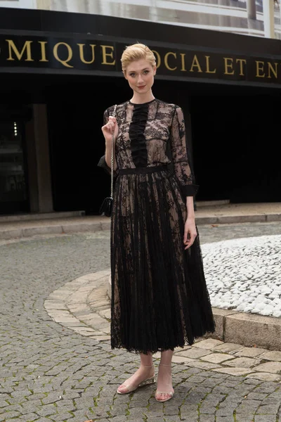 Elizabeth Debicki Ausztrál Színésznő 2015 Október Érkezik Miu Miu Show Stock Fotó