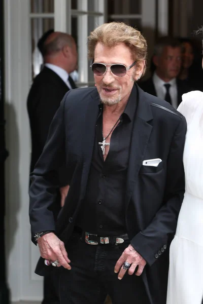 Johnny Hallyday Laeticia Hallyday Arrive Christian Dior Haute Couture Fall — Stock Photo, Image