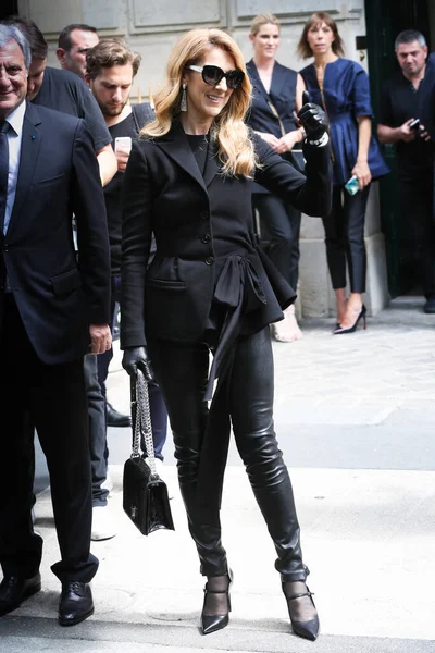 Celine Dion Énekes Érkezik Christian Dior Haute Couture Őszi Téli Jogdíjmentes Stock Képek