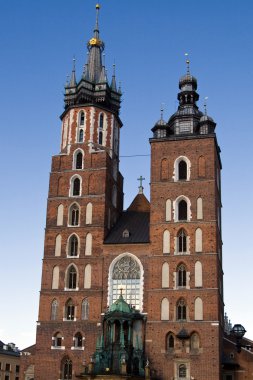 Krakow, Polonya - 12 Temmuz: kilise Meydanı old market