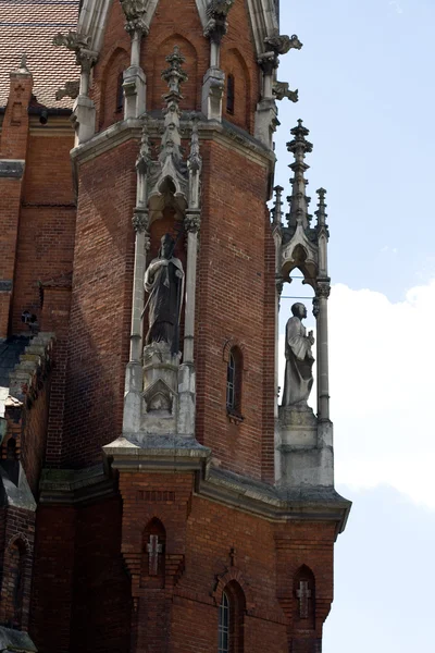 A fragment of an ancient church in Krakow, Poland — Stock Photo, Image
